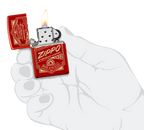 Zippo Retro Metallic Red Laser Engraved Lighter