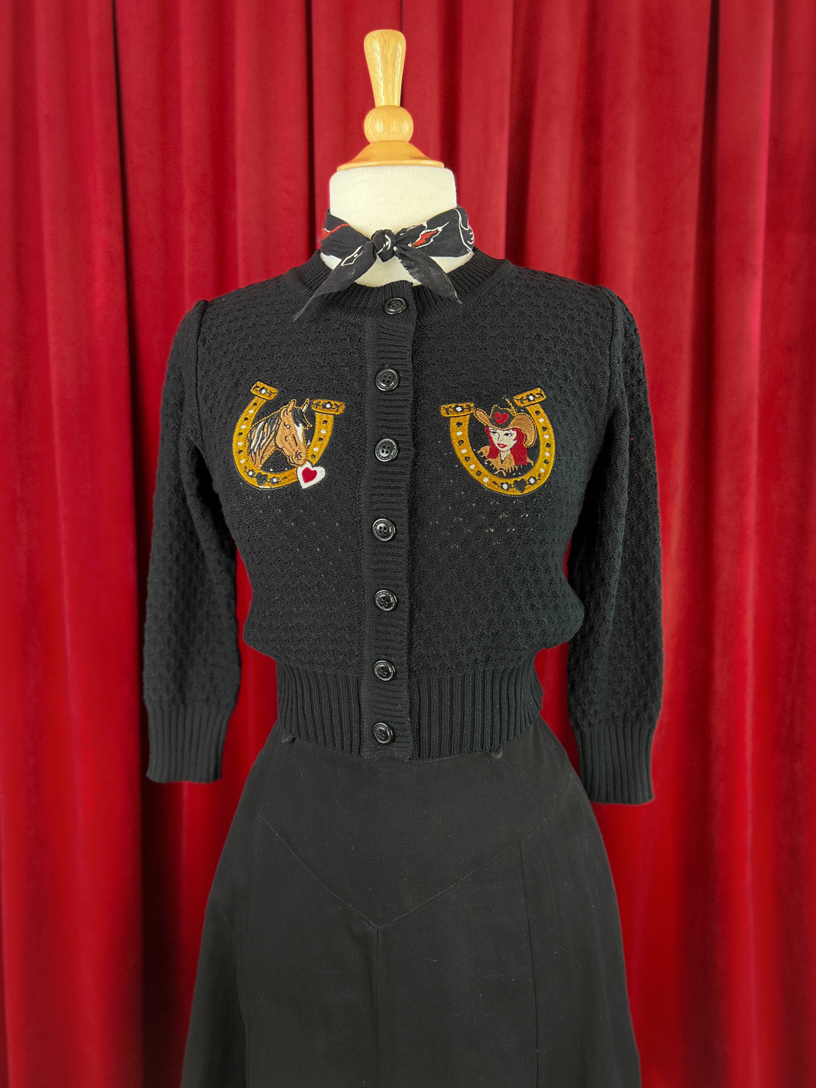 Love at the Ranch Cropped Cardigan in Black Secondary image