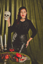 Spiderweb Cardigan in Black