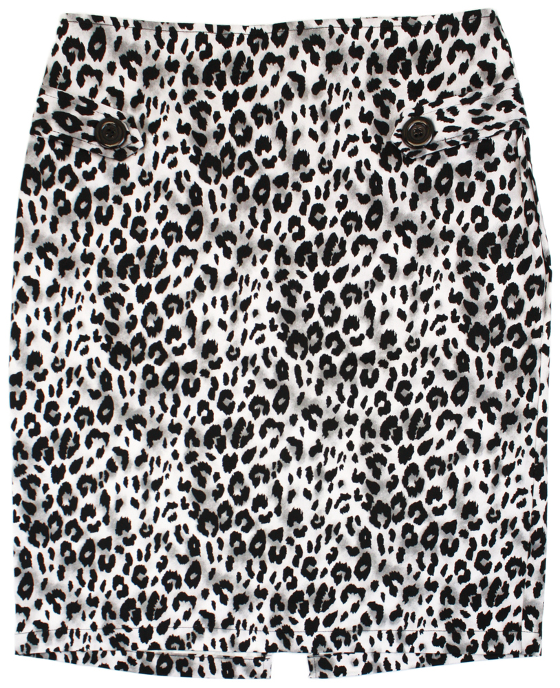 Skirt - Sourpuss -  Leopard Print Pencil Gray Fitted Retro