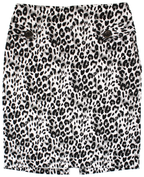 Skirt - Sourpuss -  Leopard Print Pencil Gray Fitted Retro