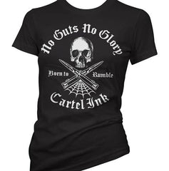 NWT Cartel Ink BLACK WHITE | No Guts No Glory  | Women's T-Shirt