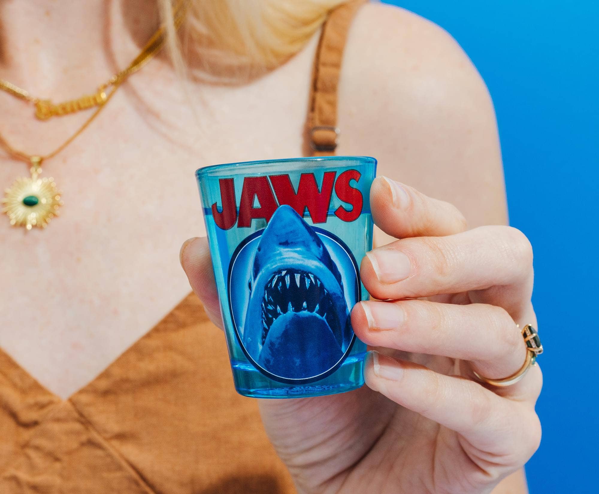 Jaws Movie Poster Logo Shot Glass | Holds 2 Ounces