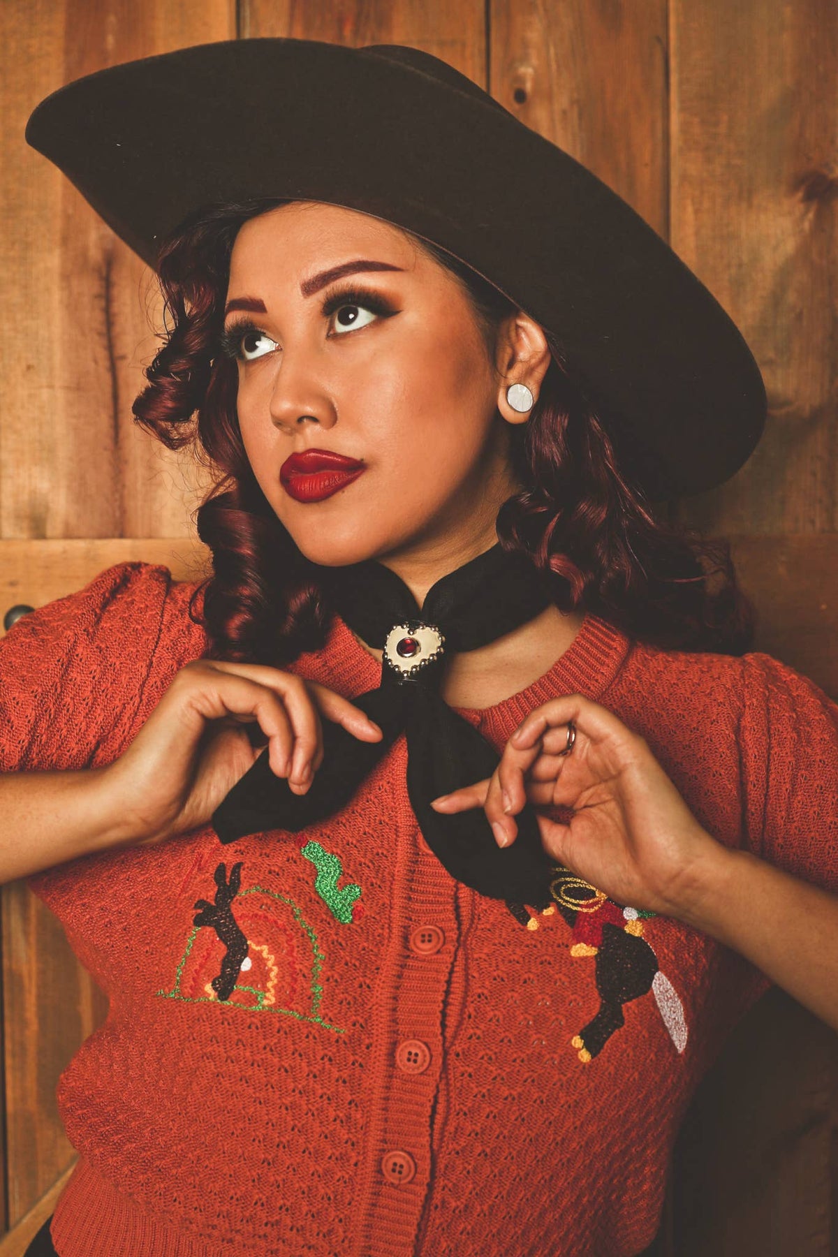 Head West Cropped Cardigan in Dusty Orange