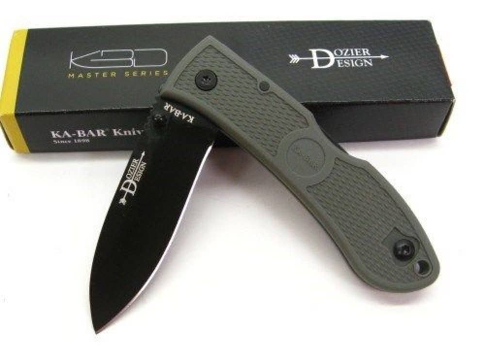 Ka-Bar Dozier Folding Hunter With Thumb Stud, Foliage Green