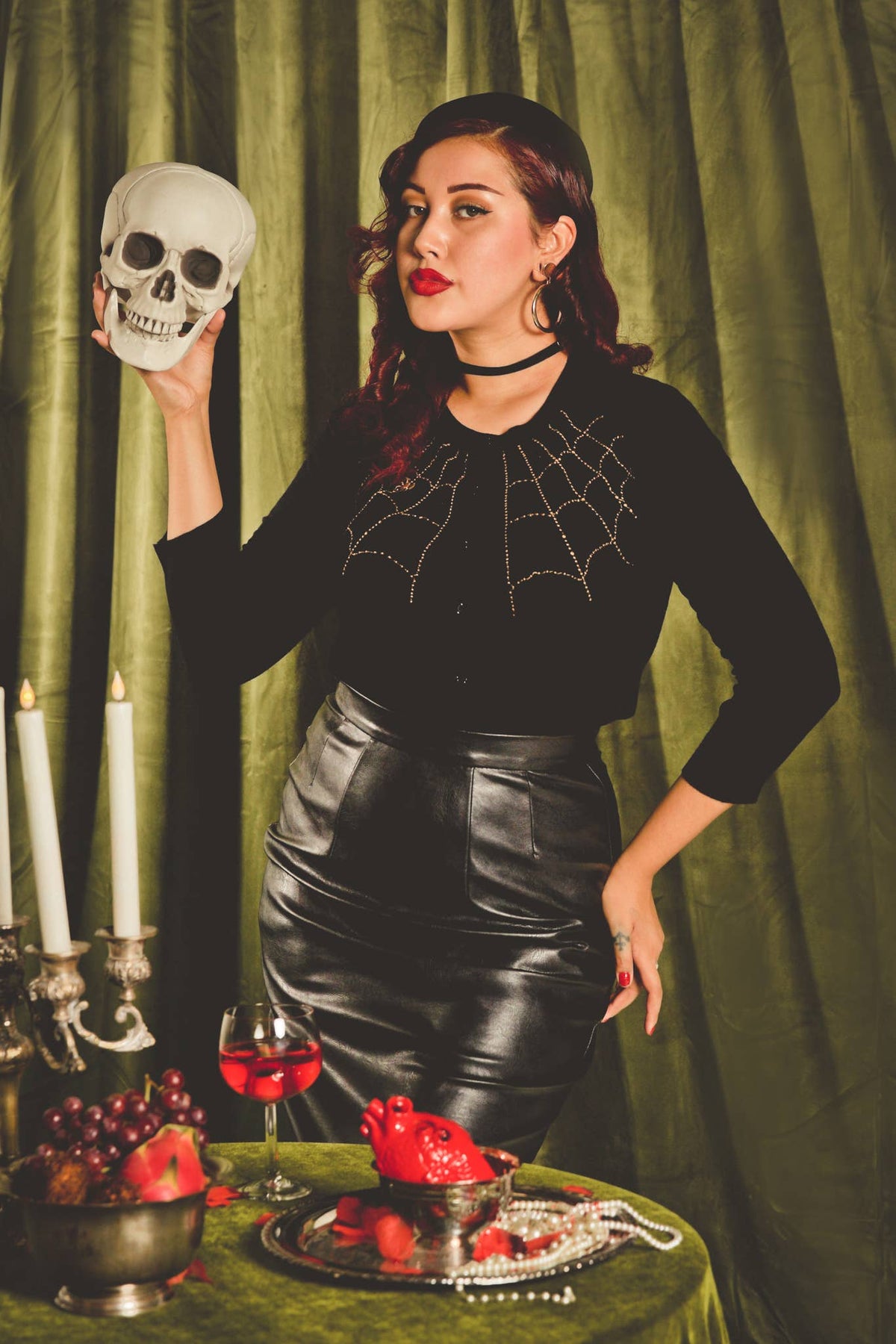 Spiderweb Cardigan in Black Main image