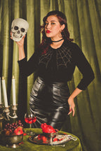 Spiderweb Cardigan in Black
