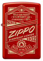 Zippo Retro Metallic Red Laser Engraved Lighter