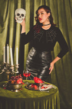 Spiderweb Cardigan in Black
