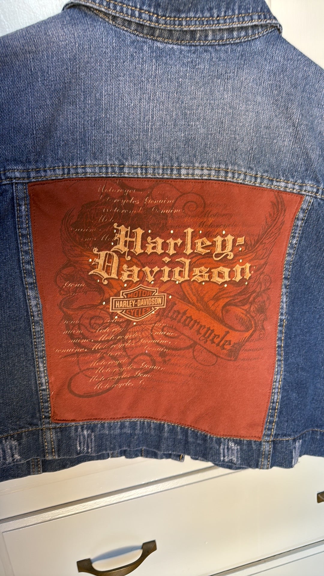 Custom Harley-Davidson Denim Vest Size 3XL