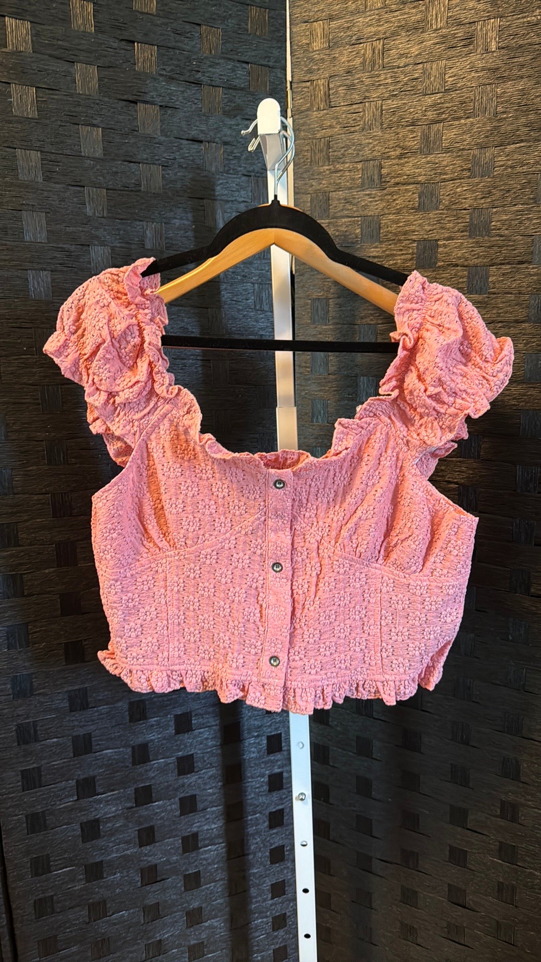 NWT POL Pink Button Up Top SMT2304B