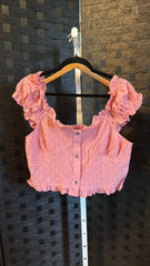 NWT POL Pink Button Up Top SMT2304B