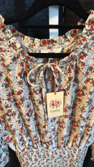 NWT Entro Floral Tie-Neck Dress Size Large