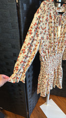 NWT Entro Floral Tie-Neck Dress Size Large