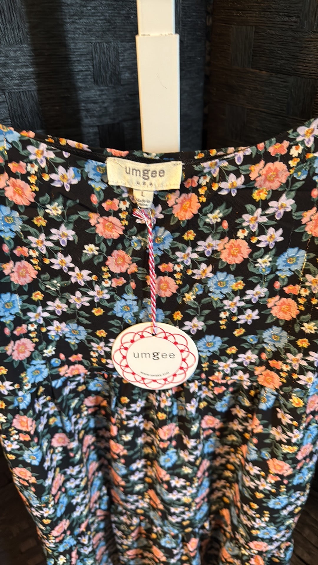 NWT Umgee Floral Spaghetti Strap Dress Size Large