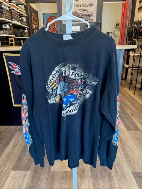 Men's 2005 Biker Patriot Freedom Isn’t Free Long Sleeve T Shirt X-Large USA!!!