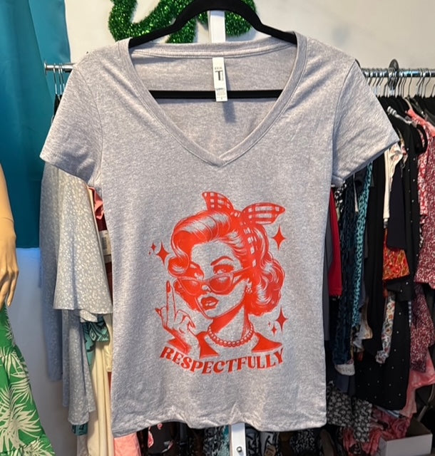 NWOT RESPECTFULLY Middle Finger Tee Shirt