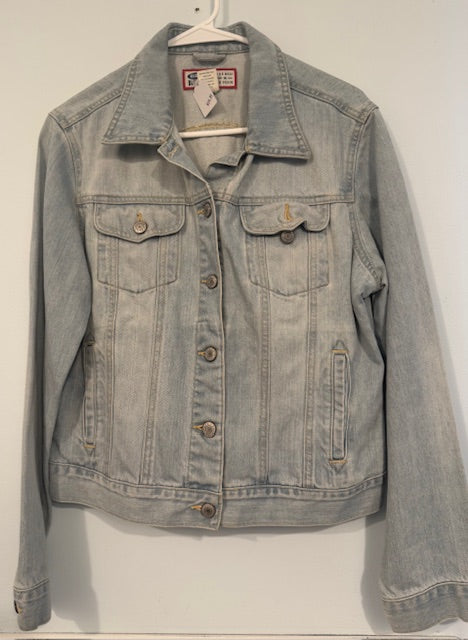 Old Navy Blue Jeans Denim Jacket TIGER BOWIE BOLT Size Large