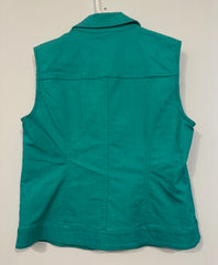 Christopher & Banks Teal/Green Denim Vest Size Medium