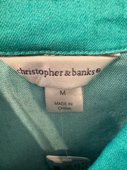 Christopher & Banks Teal/Green Denim Vest Size Medium