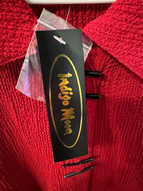 NWT Indigo Moon Red Jacket / Top Size Small