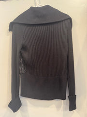 Pre-Owned Cache Black Sequin Jacket Shiny Fury and More Size Medium