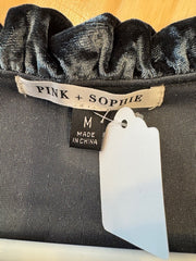 Pre-owned Pink + Sophie Velvet Dress Size Medium