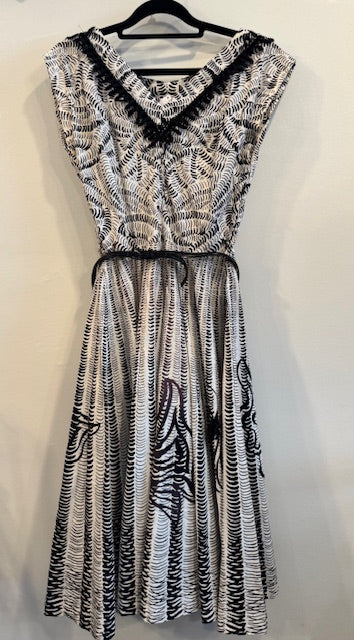 Vintage Striped Dress with Side Zipper Size Extra Small/ Small Main image