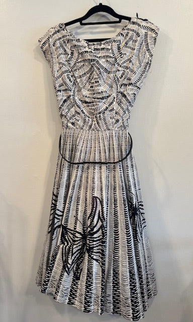 Vintage Striped Dress with Side Zipper Size Extra Small/ Small