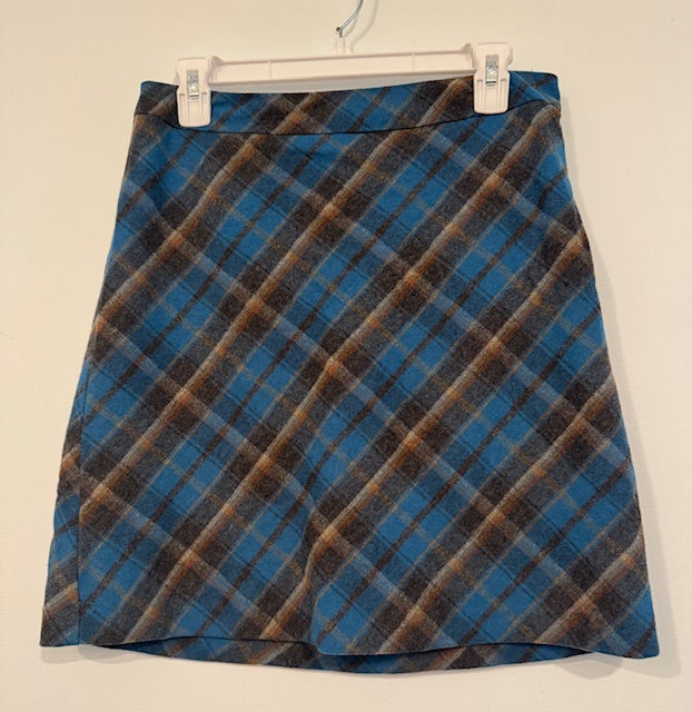 Pre-Owned American Eagle Outfitters Wool Stretch Plaid Skirt Size 6