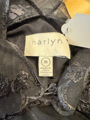 Pre-Owned Harlyn Lace Long Sleeve Sheer Top Size Medium