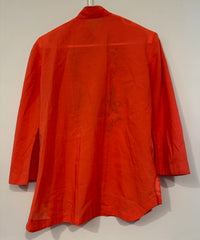 Pre-Owned Peach Embroidered Button Up Top Size Medium
