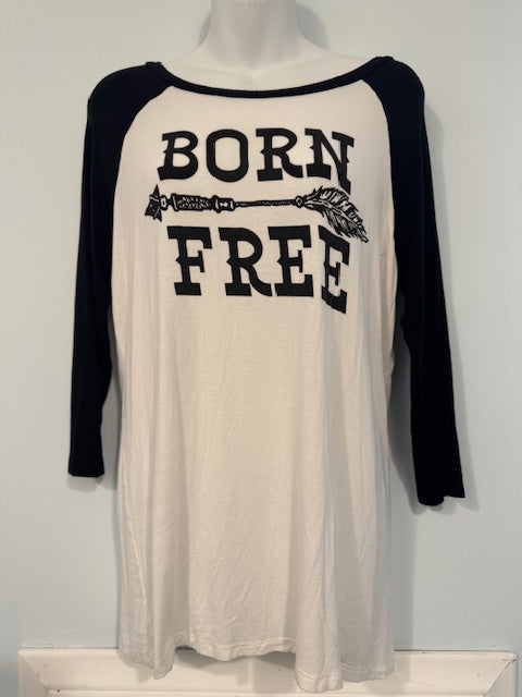 Pre-Owned Born Free 3/4 Sleeve Tee Shirt Size Extra Large