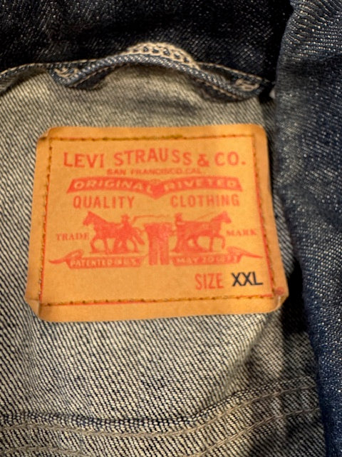 Pre-Owned Levi Strauss Dark Denim Jacket Size 2XL