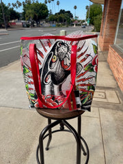 NWT ED HARDY PVC CLEAR TOTE BAG "PANTHER" WITH BADGE CARRIER