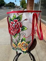 NWT ED HARDY PVC CLEAR TOTE BAG "PANTHER" WITH BADGE CARRIER