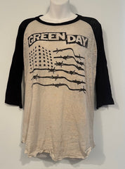 Pre-Owned Unisex Vintage Green Day Raglan Tee Shirt Size Medium