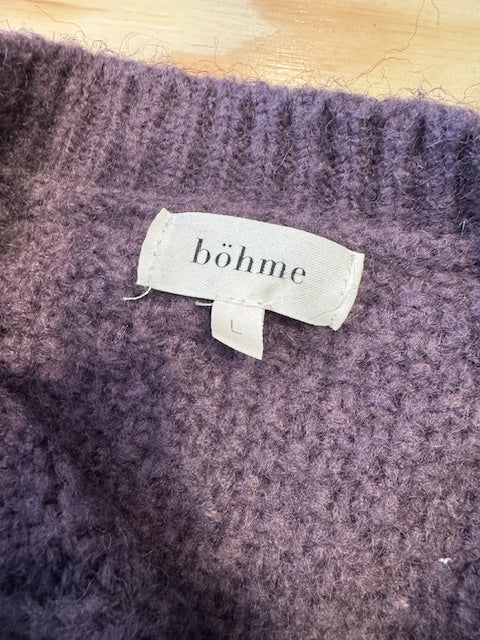 Pre-Owned Purple Puffy Cropped Sweater by Bohme Size Large