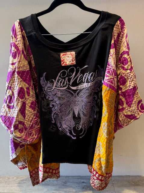 Custom Las Vegas Harley Davidson Quilt and T Shirt Collaboration made by "GRANNY D" OSFM Secondary image