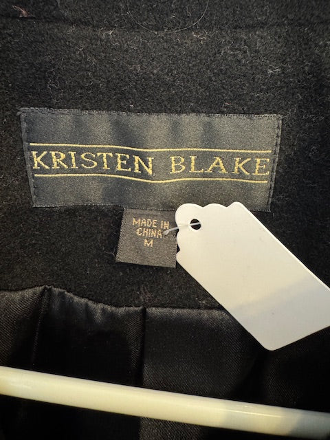 Pre-owned Kristen Blake Black Peacoat Size Medium