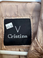 Pre-owned Cristina Rose Gold Pleather Jacket Size Medium