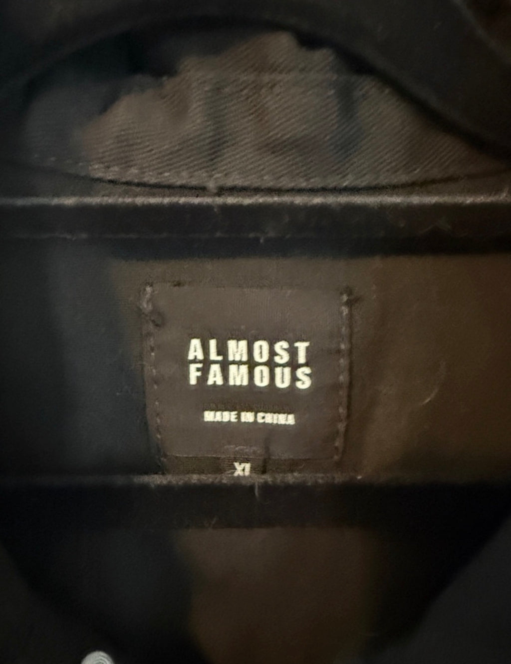 CUSTOM ALMOST FAMOUS BLACK "DAMMED" GRAPHIC PATCH VEST SIZE XL