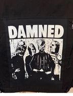 CUSTOM ALMOST FAMOUS BLACK "DAMMED" GRAPHIC PATCH VEST SIZE XL