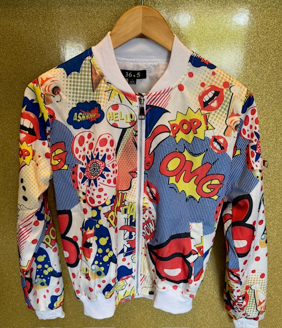 Pre-owned 36.5 Brand Low ! Hum! Hi Ko Kiss Full Zip Bomber Jacket Size Small