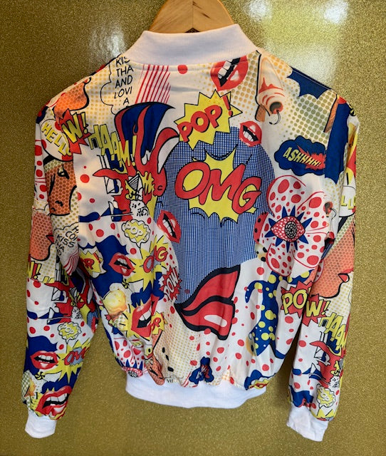 Pre-owned 36.5 Brand Low ! Hum! Hi Ko Kiss Full Zip Bomber Jacket Size Small