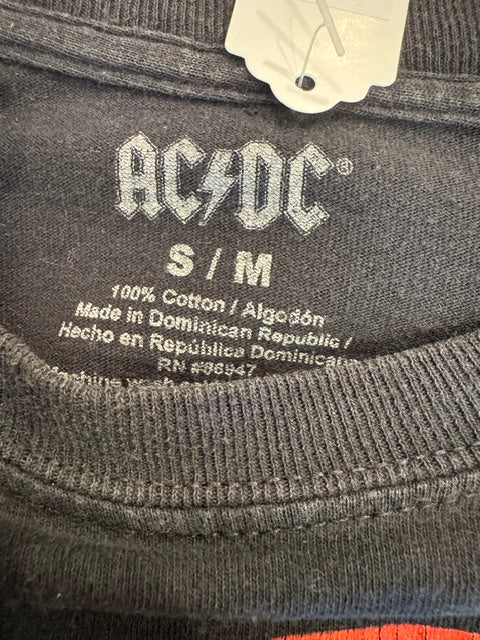 AC/DC CUSTOM UP-CYCLED (MED) OSFM SHIRT W/ FLAMES