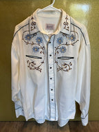 VINTAGE MEN'S ROCKMOUNT RANCHWEAR WESTERN BUTTON UP SIZE LARGE