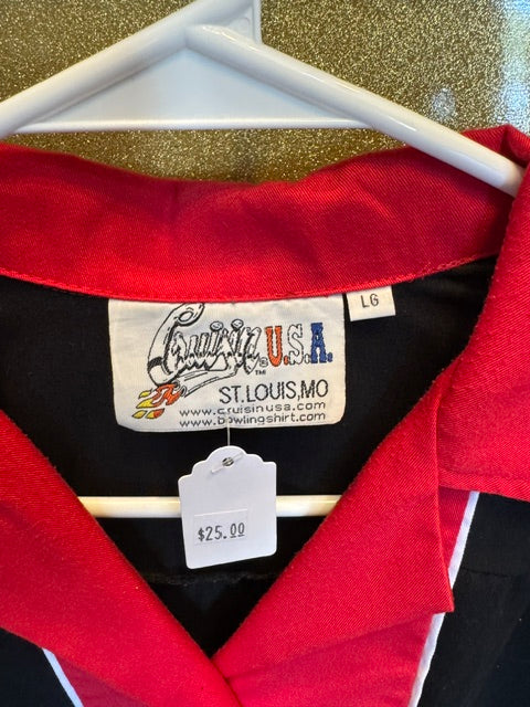 PRE-OWNED MEN'S CRUISIN USA BOWLING SHIRT SIZE LARGE