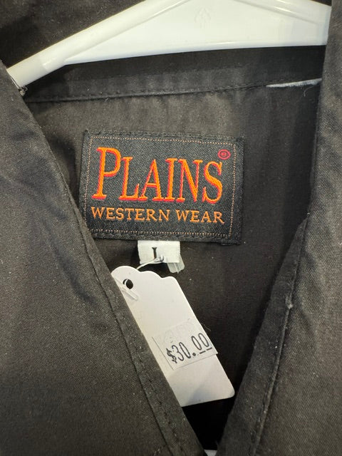 PRE-OWNED PLAINS WESTERN WEAR PEARL SNAP BUTTON UP SIZE LARGE