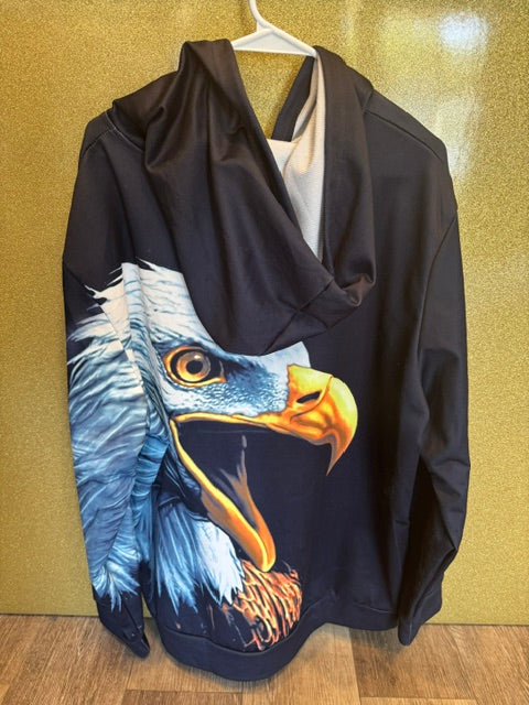 PREOWNED EAGLE HOODIE SIZE MED/LARGE
